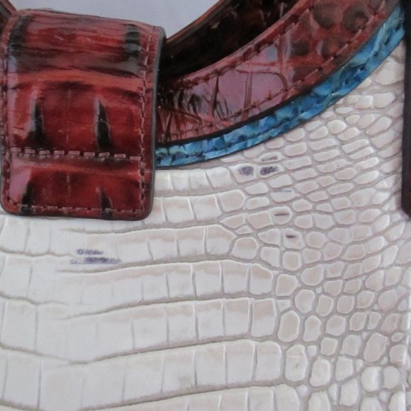 Brahmin Elisa Pearl Presley Embossed Leather Satchel - Picture 7 of 16